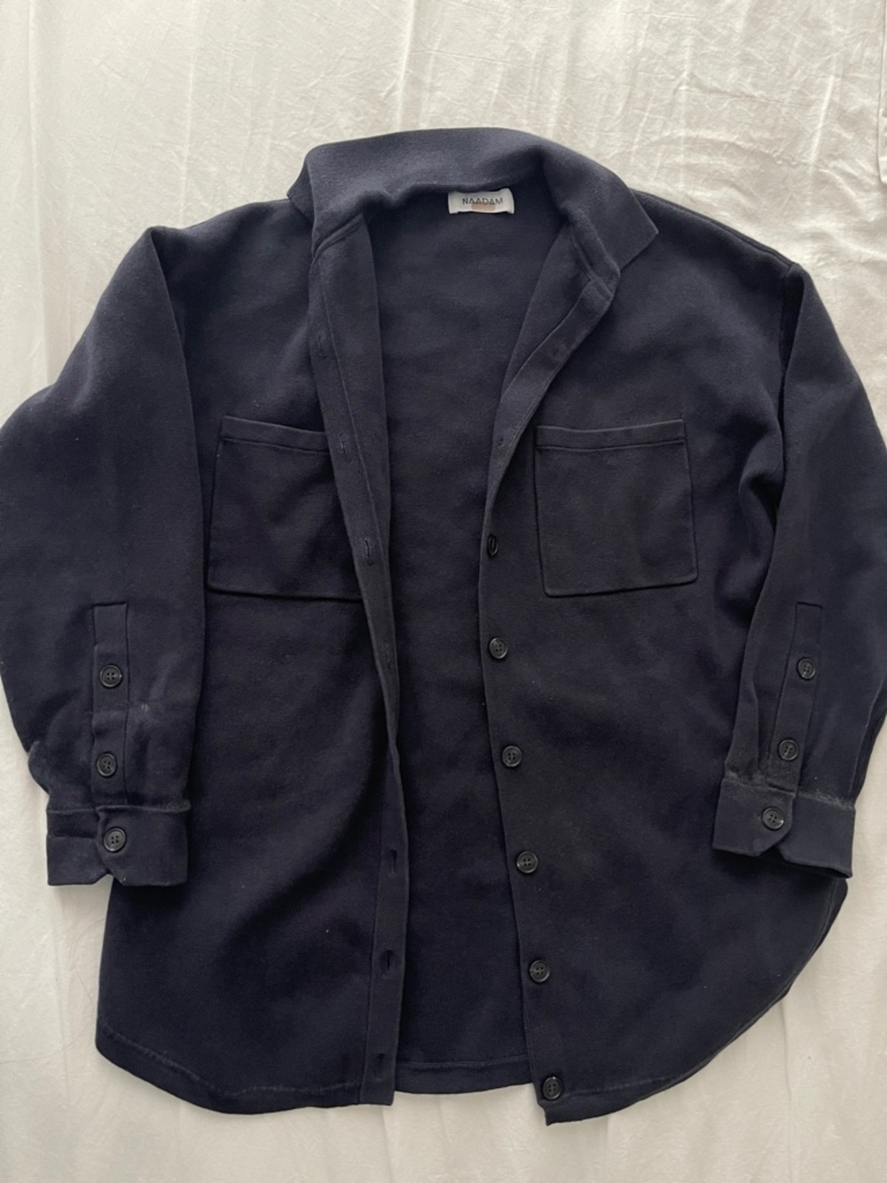 NAADAM Navy Thick Button Up